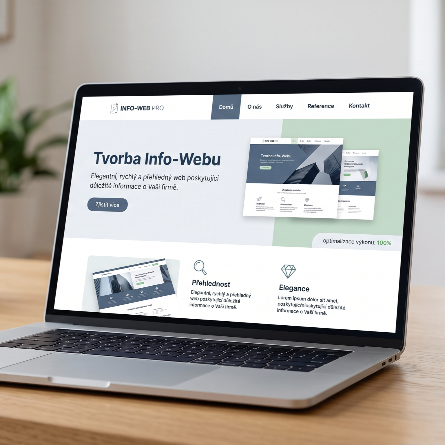 Ukázka Info-Webu na notebooku
